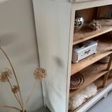 Large antique school wardrobe/bookshelf in solid pine – 1950