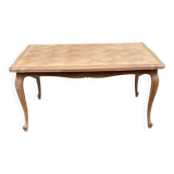 Louis XV extendable dining table, 20th century, renovated in solid oak, 245cm