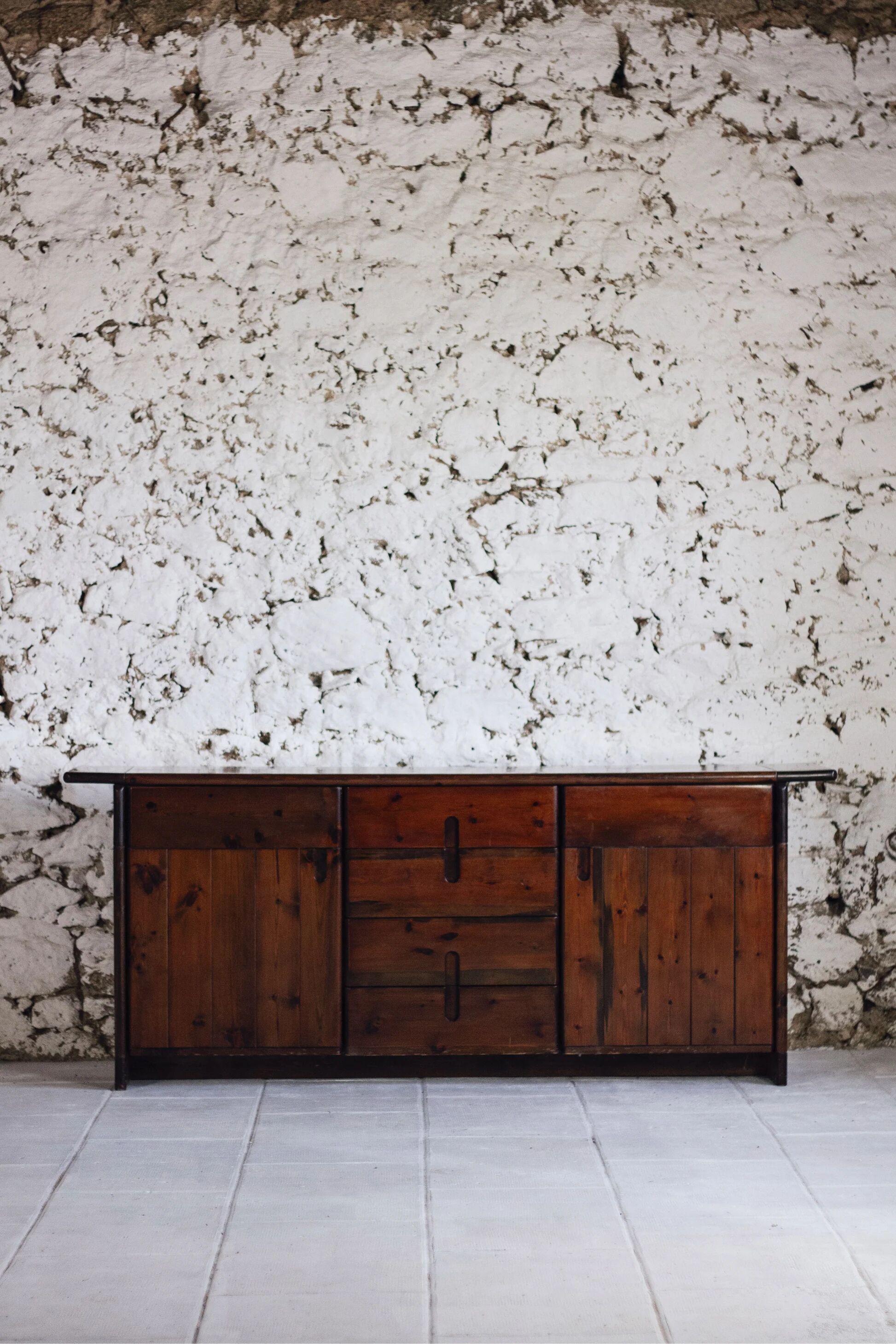 Enfilade by Silvio Coppola in stained solid wood, 1970.