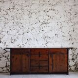 Enfilade by Silvio Coppola in stained solid wood, 1970.