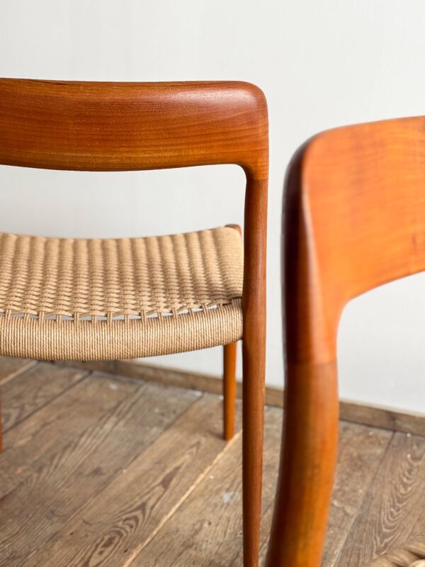 Lot de 4 chaises  #75 en teck par Niels O. Møller, JL Moller, Mid Century
