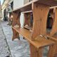 Set of 4 farm benches in old fir 1950s - 1m30