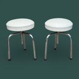 Pair of tripod workshop stools with screws from 1970.