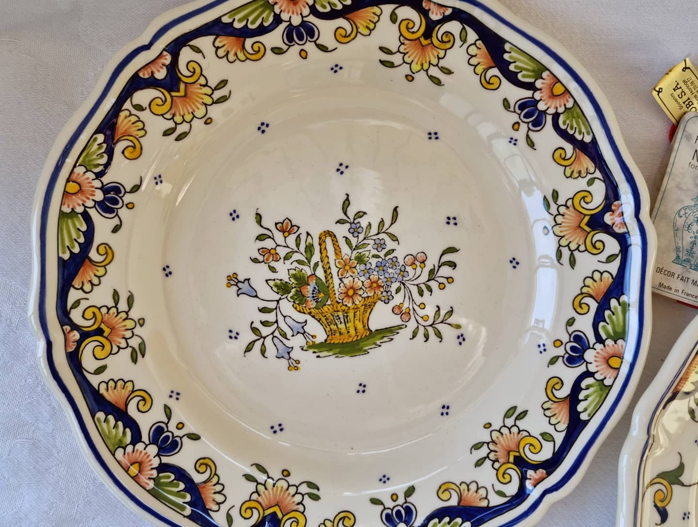 Set of 2 decorative plates décor Rouen Faïenceries Masse