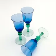 Trio of two-tone blown glasses