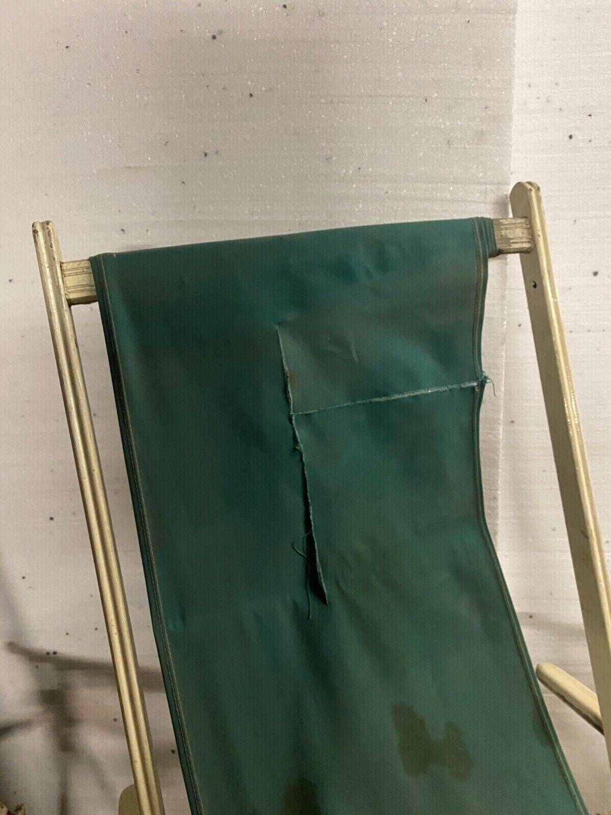 Pair of old 20th century lacquered wood deckchairs