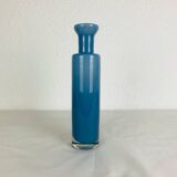 Vintage blue glass vase in Scandinavian style