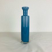 Vase verre bleu vintage style scandinave