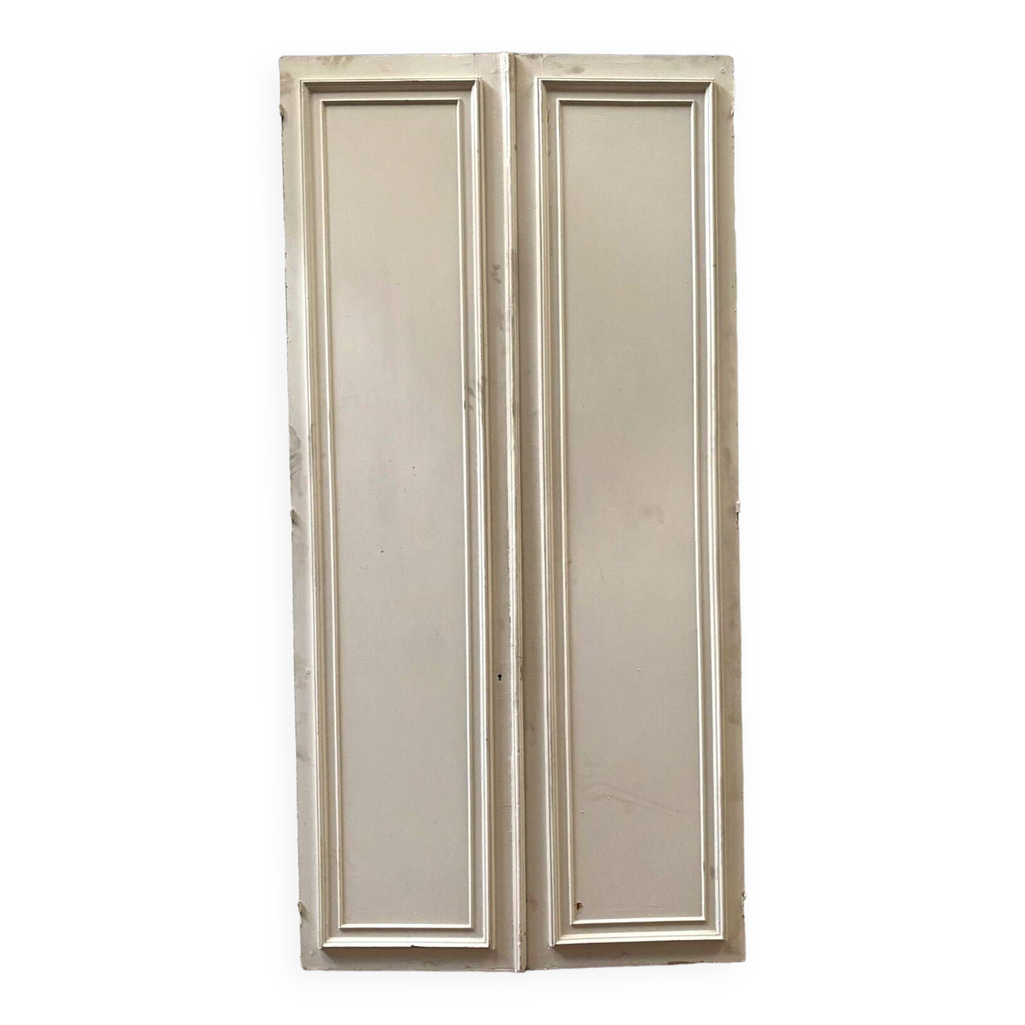 Front of cupboard with double molded doors 20th century Passage doors