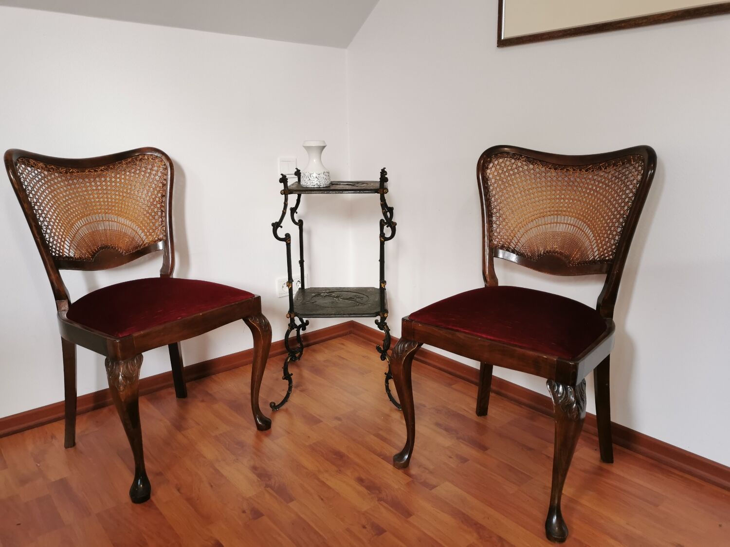 Set of two antique baroque style chairs