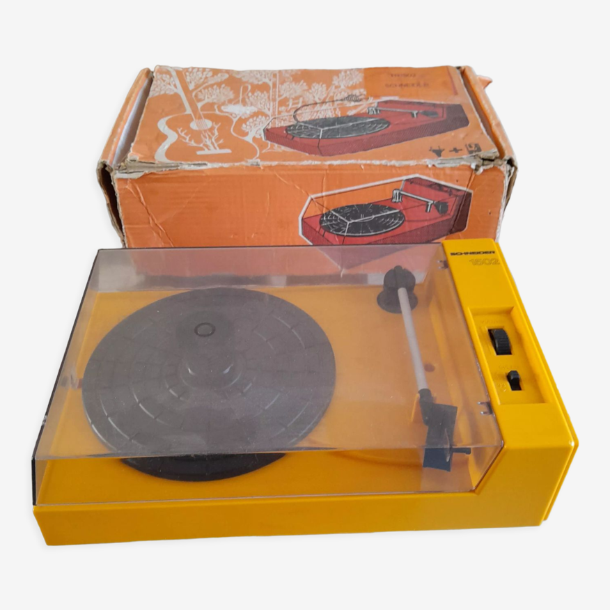 Tourne disques vintage Schneider TR1502 en boite jaune | Selency