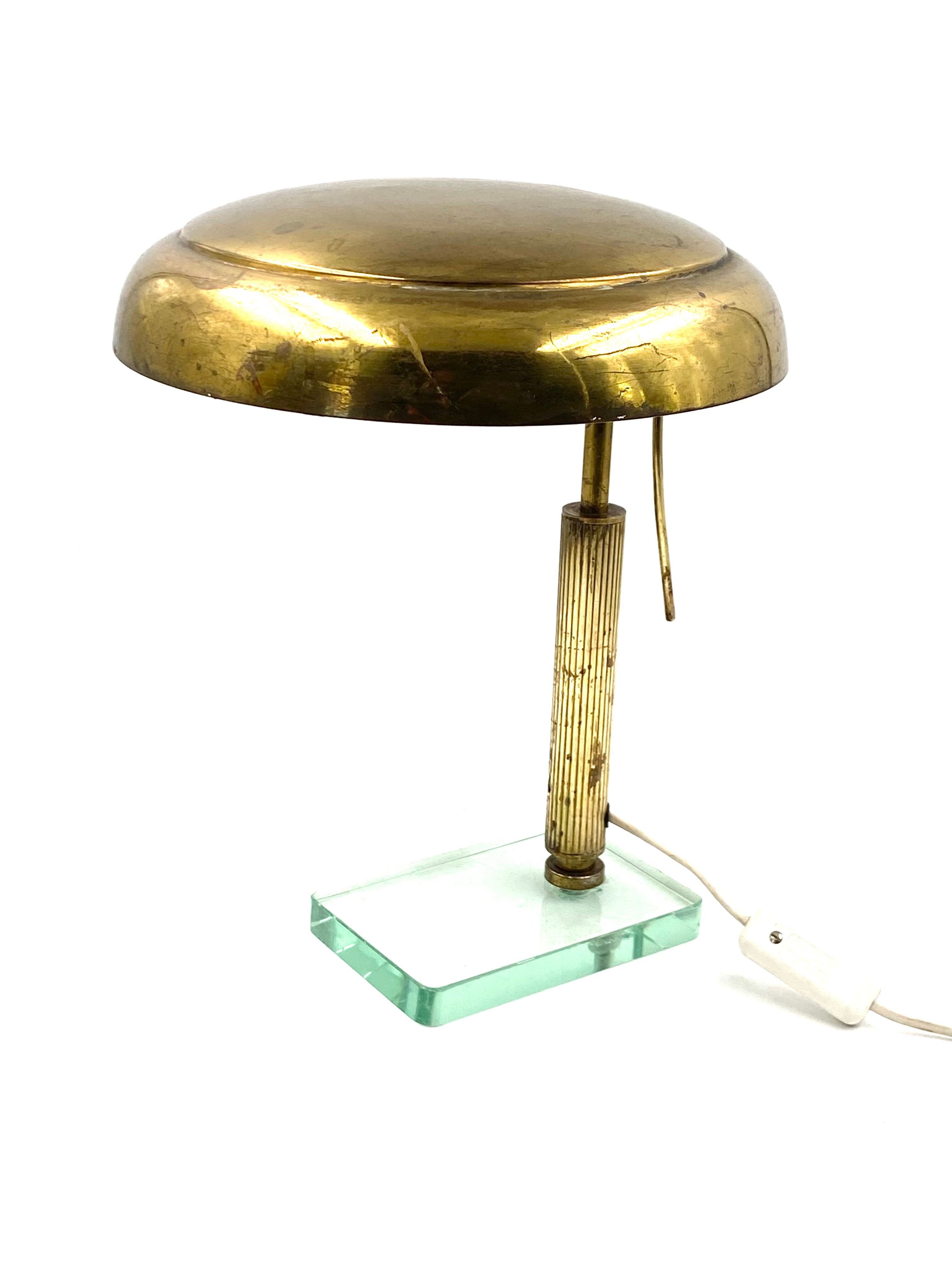 Brass table desk lamp, Fontana Arte, circa 1940