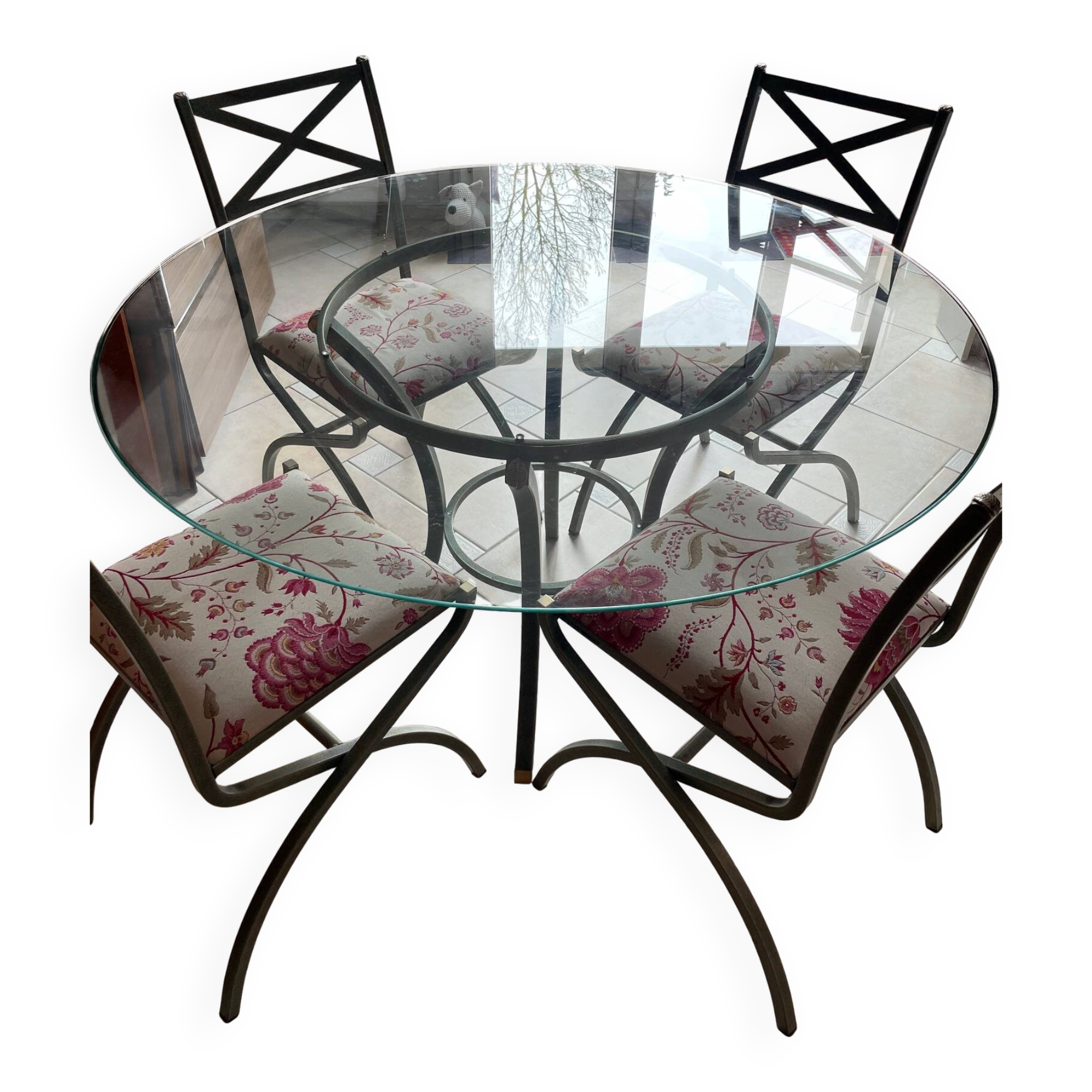Table and chair set - "Villa d'Este" collection by Pierre Vandel