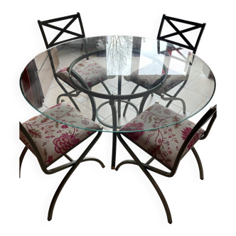 Table and chair set - "Villa d'Este" collection by Pierre Vandel