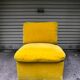 Vintage 80s yellow velvet armchair