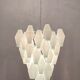 Italian white polygon glass chandelier, 1980s