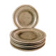 Series of 6 flat plates, blanot stoneware