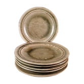 Series of 6 flat plates, blanot stoneware