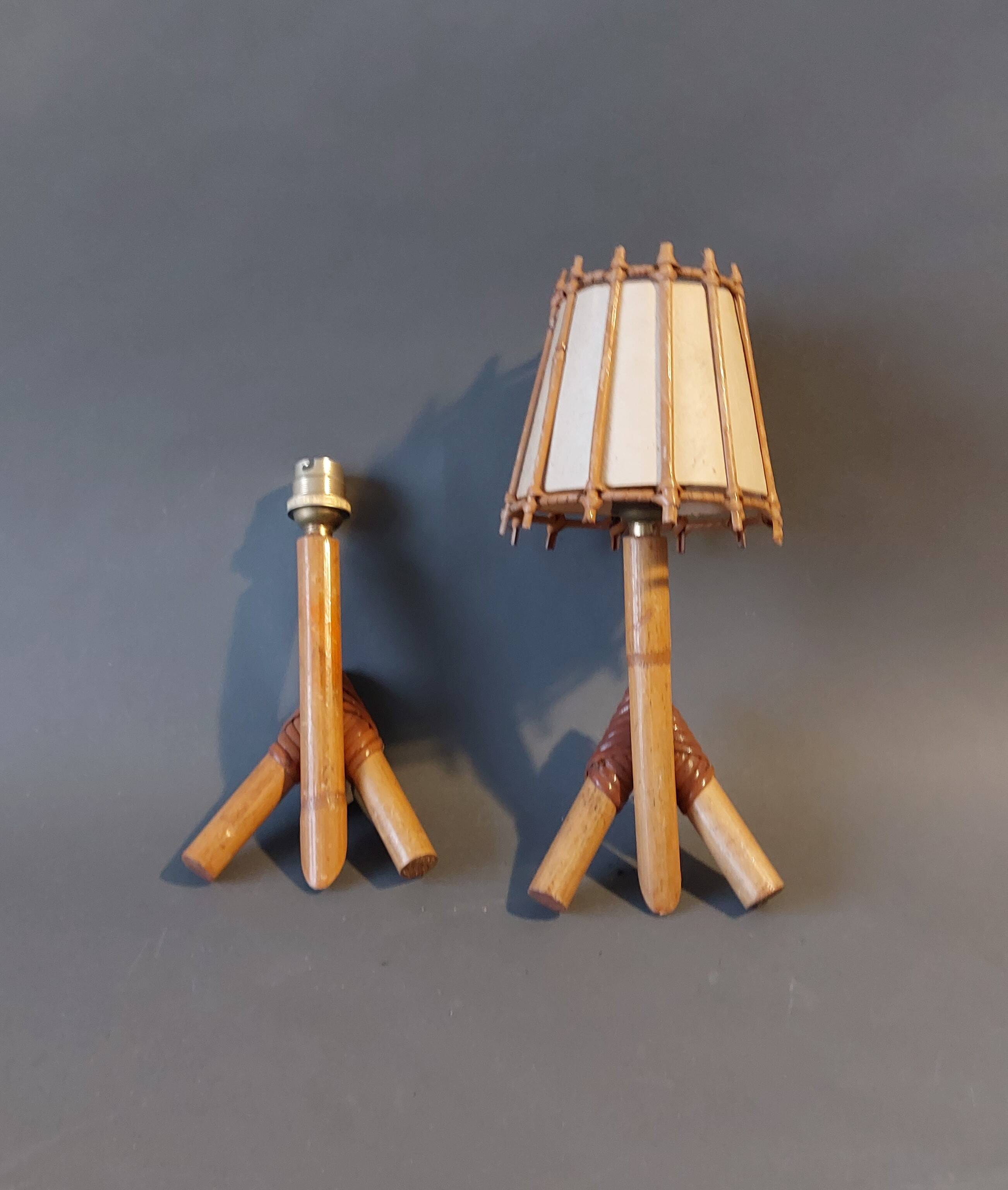 Pair of bamboo and rattan wall lights 1960/1970.
