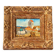 Small old painting signed Daniel Rouvière – Village scene with horses