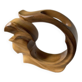 Vase sculpture en bois