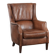 Cognac brown cow leather armchair with decorative nail finish