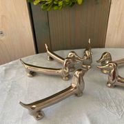 Lot de 6 Porte-couteaux teckel V. Bugatti vintage