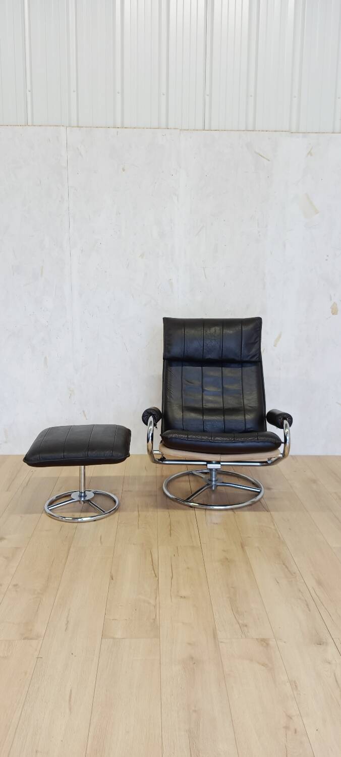 Leather ottoman chair