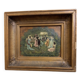 Romantic oil painting on panel from the 19th century