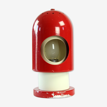 Rocket table lamp in red & cream metal, Austria 1970s