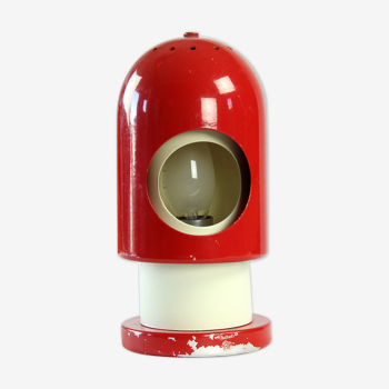 Lampe de table Rocket en métal rouge et crème, Autriche 1970