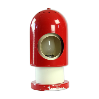 Rocket table lamp in red & cream metal, Austria 1970s