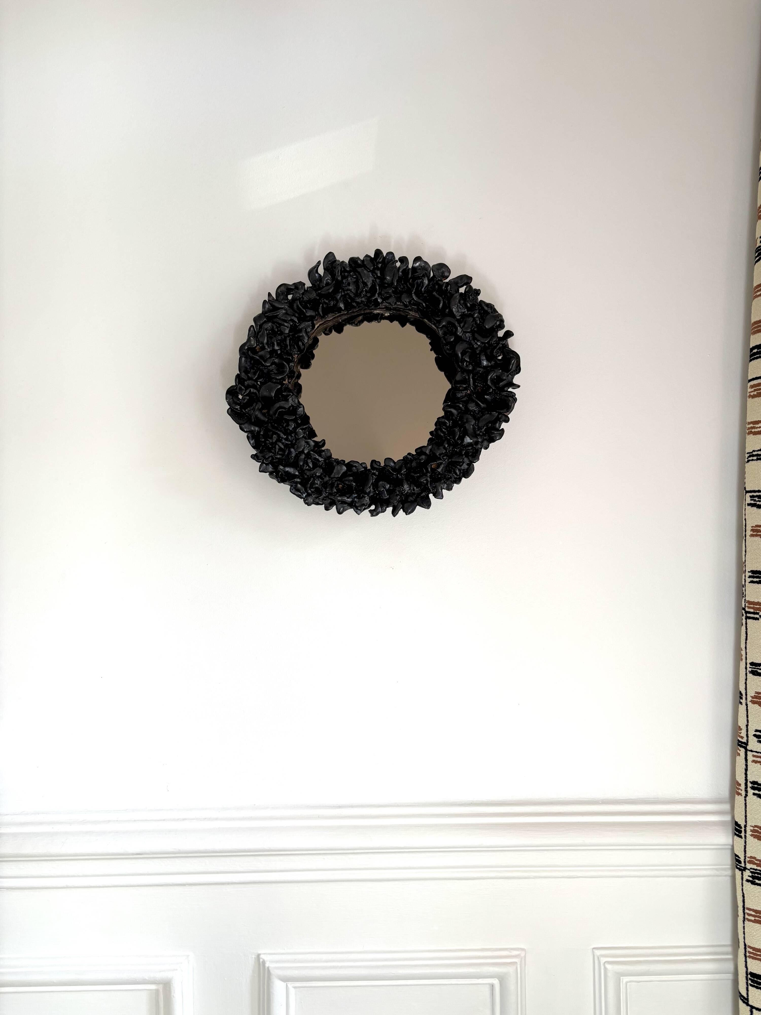 Contemporary French ceramic mirror, Bosco by Renzo Maar.