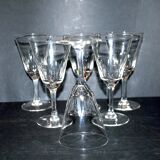 Meisenthal, series of 6 carved glasses