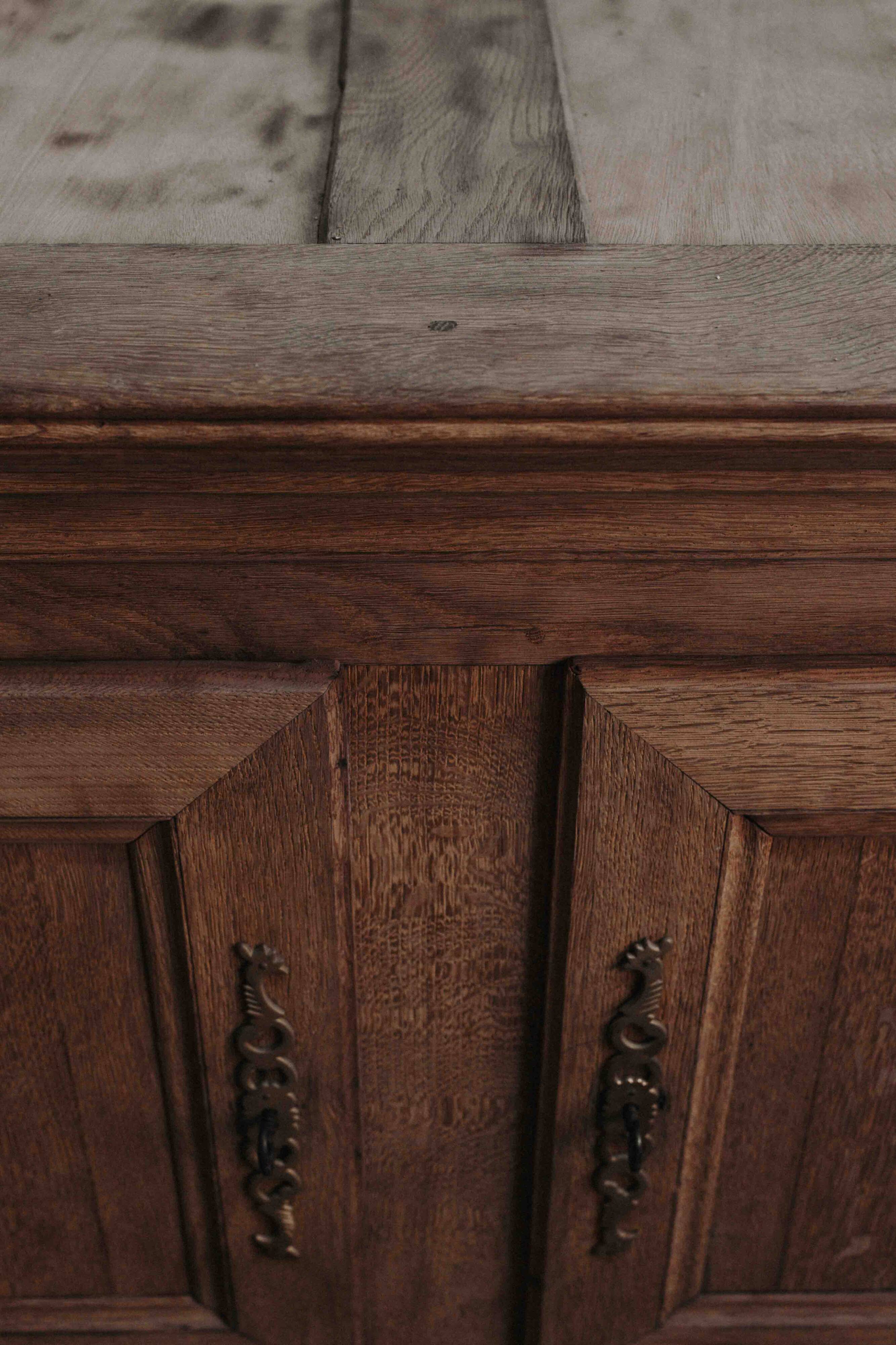 Ardennes-style 2-door chest of drawers in solid oak