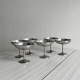 6 coupelles sur pied en inox style Letang Remy