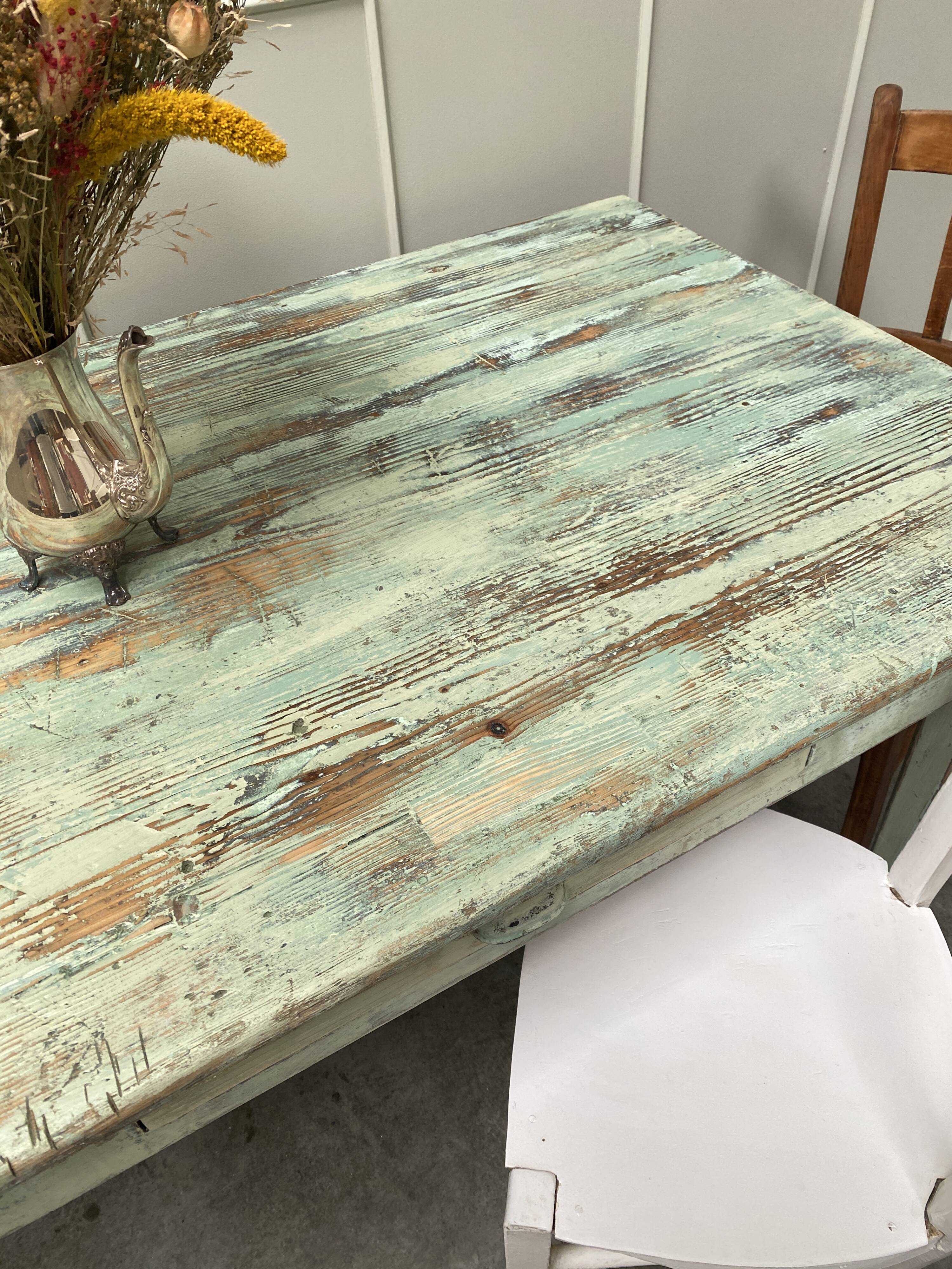 Solid wood farmhouse table