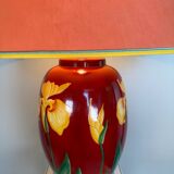 80s Drimmer lamp red ceramic and iris