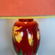 80s Drimmer lamp red ceramic and iris