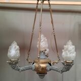 Suspension en metal à 4 flammes
