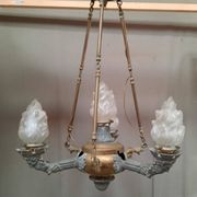 Metal pendant light with 4 flames