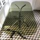 Vintage dining table in green smoked glass