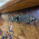 Antique walnut sewing table (19th century) Biedermeier side table