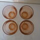Set of 4 glass vintage pink blush