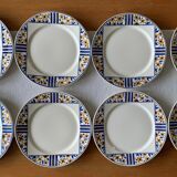 8 assiettes en faïence de Badonviller