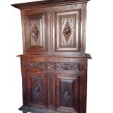 Buffet double-corp style Louis XIII 18eme siècle chène massif