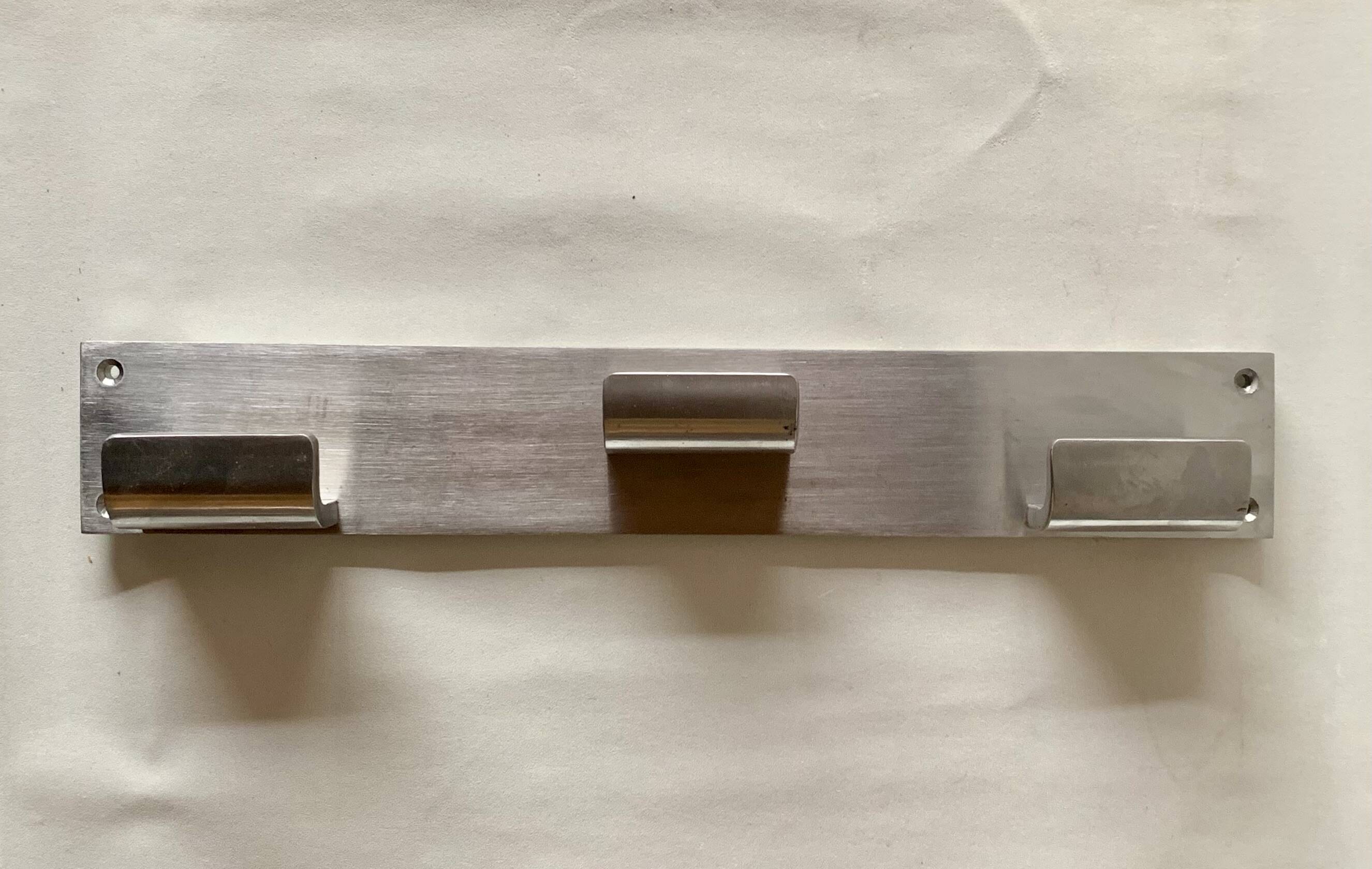 Vintage triple coat steel wall coat rack