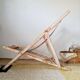 Long chair - Vintage deck chair with striped fabric