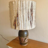 Large 60s lamp in stoneware and wool