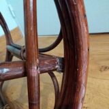 Wicker pouf with cushion